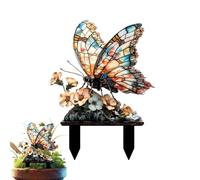 Pali farfalle | Decorazione retrò impermeabile 2D con pietra - Decorazione per vaso da | per la primavera, il sentiero della casa, le feste, le vacanze, le lezioni, la terrazza, il parco paesaggistico