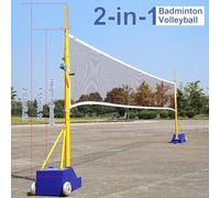 Pali for rete da pallavolo, con rete da pallavolo/reti da badminton, pali da pallavolo portatili con reti for esterni, regolabili in 4 altezze da 1,5 a 2,0 metri con ruote, for adulti e bambini, stadi