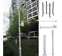 Pali for telecamera di sicurezza for esterni, supporto di sorveglianza segmentato con viti e gabbia a terra, staffa for telecamera su palo di montaggio for telecamera(A,9.8ft/3cm)