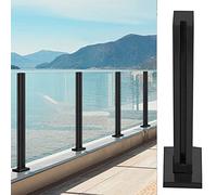 Pali in acciaio inox nero per piscina, terrazza, corridoio, 5,1 x 5,1 cm, per ringhiera quadrata con supporti in vetro temperato da 1012 mm, set di pali angolari, centrali, terminali 124154 cm