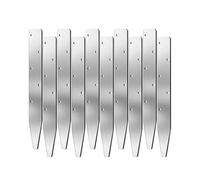 Pali in cemento, 10 pezzi, a forma di V, riutilizzabili, resistenti alla ruggine, con fori, pali piatti in acciaio per forme in calcestruzzo, per paesaggi, giardini, recinzioni, recinzioni, bordi