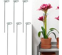 Pali in metallo per supporto per piante, confezione da 6, con clip, perfetti per piante rampicanti come orchidee e rose, design resistente alle intemperie (25)
