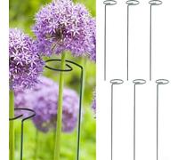 Pali in metallo per supporto per piante, confezione da 6, con clip, perfetti per piante rampicanti come orchidee e rose, design resistente alle intemperie (45 cm)