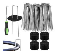 Pali in metallo zincati a caldo | 50 paletti per paesaggistica e prato, per giardino, sentieri da giardino, cortile, fattoria, terrazza, telone, tubo