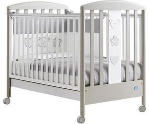 Pali Lettino Culla Neonato in Legno con Ruote e Cassettone colore Bianco e Tortora - Birillo