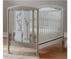 Pali Lettino Culla Neonato in Legno con Ruote e Cassettone colore Bianco e Tortora - Savana