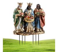 Pali natalizi per giardino religioso,Pali decorativi per giardino natalizio, arte del giardino acrilico con pali da giardino 2D, forniture natalizie Decorazioni per percorsi impermeabili e resistono