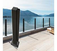Pali per balaustra in vetro nero resistente, 95 cm, per ponti e piscine all'aperto, connettori resistenti alle intemperie, elegante supporto per ringhiere per terrazze e recinzioni da giardino