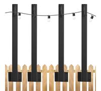 Pali per luci a corda, 4 pezzi, supporto per illuminazione a catena, supporto per lampada da giardino in barra, per cortile, , giardino posteriore, balcone recinzione