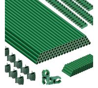 Pali per piante per giardinaggio, 130 pezzi, 40 set da 43,2 cm di lunghezza, bastoncini da giardino in fibra di vetro, supporti e accessori, fai da te, 0,9 m, 1,2 m, 1,5 m, 1,8 m, 2,1 m, per pomodori