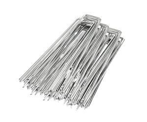 Pali per prato, set di 50 pezzi a forma di U, picchetti per tenda zincati resistenti da 15 cm, per fissare paesaggi gazebo recinzione, telone irrigazione tubo