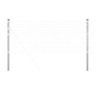 Pali per recinzione, 12 pezzi, argento, 90 cm, in acciaio verniciato a | Forma rettangolare, stile moderno, resistente ai raggi UV, resistente alle intemperie, per giardini, terrazze e ambienti
