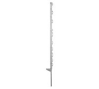 Pali per recinzione Horizont 115 cm, Pack da 5, bianchi, pali di plastica per recinzione, palo per recinzione, 11 occhielli, chiodo lungo a terra, passo singolo