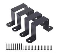 Pali per recinzione in metallo, supporto e stabilità, staffe a colonna per recinzioni resistenti, 4 pezzi 4 x 4 fascette nere per ringhiera a U, supporti per ringhiera