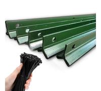 Pali per recinzione in metallo verde con fascette con cerniera, confezione da 5 pezzi, altezza 1,7 m, resistenti pilastri per recinzioni per giardini, fattorie, arbusti, cinture verdi e recinzioni in