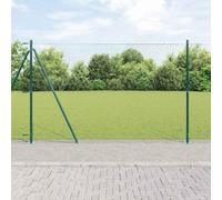 Pali per recinzioni verdi, 100 x 1,5 m, larghezza maglie 36 mm, acciaio e PVC, set da 4 pezzi, per giardino e terrazza, pali per ringhiere resistenti alle intemperie, con protezione dalla corrosione e