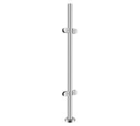 Pali per ringhiera in acciaio inox 110 cm ringhiera in vetro palo di recinzione con 1 copertura decorativa e 8 cuscinetti in silicone per scale balcone terrazza argento