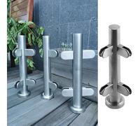 Pali per ringhiere da Esterno - Kit di Supporto per Pannelli, Pali per recinzioni Veal, Accessori per ringhiere da Patio, Design Moderno ed Elegante con Colori Vivaci (Pali angolari Argento