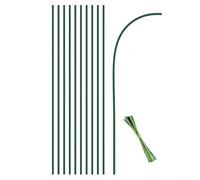 Pali pieghevoli per orchidee e piante alte, supporti flessibili da giardino in PVC con staffe regolabili, resistenti legami verdi per piante per crescita rampicante interna ed esterna, confezione da