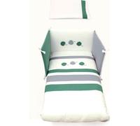 Pali Piumone Lettino Set 3 Pezzi Astrid colore Bianco Verde e Grigio 0687ASTRIDG