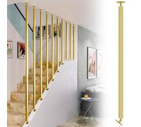 Pali regolabili in metallo per scale laterali per balaustre, supporti personalizzabili per portico in ferro battuto per gradini in legno, nero, altezza 195 cm