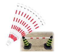 Pali segnaletici Teles, Regolabili da 1,25 a 2 Metri, Confezione da 10 Pezzi Multicolore (Rosso e Bianco), Adatti per Eventi e Sicurezza Stradale.