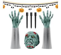 Pali Spaventosi per Halloween da Giardino,Pali Decorativi Realistici con Volto e Braccia Scheletrici | Impermeabili Favori Festa Divertenti per Sentiero Casa Stregata Cimitero