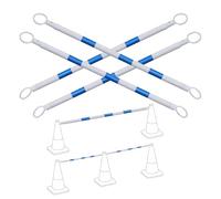 Pali telescopici di sicurezza, Confezione da 4 aste coniche telescopiche multicolori 1,2-2 m con pellicola riflettente e anelli(Blue-white)