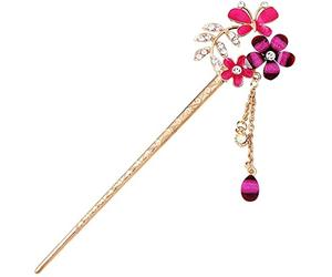 Palillo para el cabello con flores Palillos para el cabello elegantes con borla Cuelga la flor Retro para peinar el cabello largoBen gestito