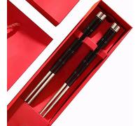 palillos japoneses bacchette sushi Coppia di bacchette in argento da 24 cm, confezione regalo di bacchette antiscivolo confezionate insieme(Color:A,Size:25cm)