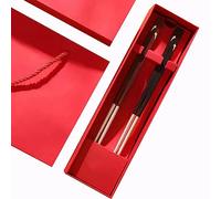palillos japoneses bacchette sushi Coppia di bacchette in argento da 24 cm, confezione regalo di bacchette antiscivolo confezionate insieme(Color:E,Size:25cm)