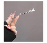 Palillos Para El Pelo 2 forcine for capelli in lega con pietra di luna e coda di farfalla in stile antico, for copricapo alla moda in metallo(Style D)
