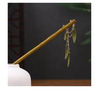 Palillos Para El Pelo 2 pezzi di bastoncini for capelli in legno vintage for donne e ragazze, con nappa a forma di luna, fermaglio for capelli, gioielli e copricapo(Color-08)