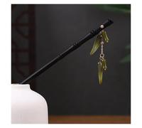 Palillos Para El Pelo 2 pezzi di bastoncini for capelli in legno vintage for donne e ragazze, con nappa a forma di luna, fermaglio for capelli, gioielli e copricapo(Color-09)