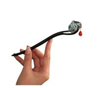 Palillos Para El Pelo 2 pezzi di forcina for capelli intrecciata in legno con farfalla blu classica da donna, elegante accessorio for capelli abbinato