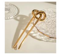 Palillos Para El Pelo 2 pezzi forcina for capelli a forma di U in acciaio inossidabile for donna nodo d'acqua versatile for temperamento banchetto(Gold color)