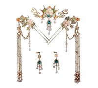 Palillos Para El Pelo Hair Stick Set Tiaras Headpiece Women Pearl Tassel Flower Hairpins Forks Vintage Jewelry