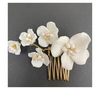 Palillos Para El Pelo Semplici forcine for capelli con fiori in ceramica bianca, fermagli for sposa, gioielli da sposa, pezzo da donna(Color-11)