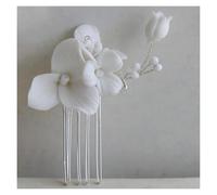 Palillos Para El Pelo Semplici forcine for capelli con fiori in ceramica bianca, fermagli for sposa, gioielli da sposa, pezzo da donna(Color-06)
