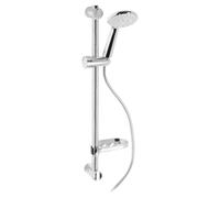 PALINURO SET ASTA DOCCIA SALISCENDI COLONNA ACCIAIO INOX ABS DOCCETTA 5 GETTI