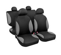 Lampa Coprisedili auto Palinuro Set completo 2 anteriori 2 posteriori 4 copripoggiatesta Nero/Grigio