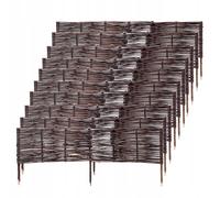 Palizzata in salice KADAX, recinzione in vimini naturale, 10 pezzi, 100x40 cm