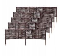 Palizzata in salice KADAX, recinzione in vimini naturale, 5 pezzi, 100x40 cm
