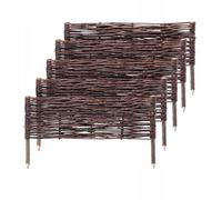 KADAX Palisade in vimini, recinzione in vimini naturale, 5 pezzi, 60 x 30 cm