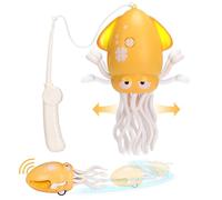 Palksky Giocattolo di polpo per ballare nel tempo del ventre, giocattolo automatico per evitare ostacoli con luce e musica, giocattoli per imparare a camminare (giallo)