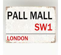 Pall Mall - Targa in metallo con scritta in inglese “London Street”, stile vintage, rétro, 20,3 x 30,5 cm