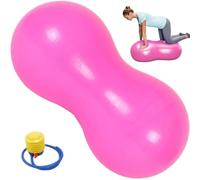 Palla a forma di arachidi, in PVC, anti-scoppio, per esercizi di arachidi, 89,9 x 45 cm, con pompa ad aria, portatile, per terapia dei bambini, yoga, gravidanza, rosa, massaggio rilassante