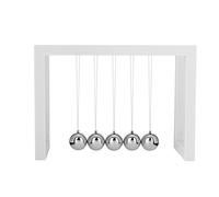 Palla A Pendolo, Solido Metallo Scienza Swing Newton Balance Ufficio Ufficio Ornamento Desktop Educativo Giocattolo Da Tavolo (Bianco)