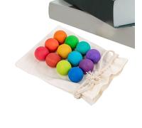 Palla arcobaleno in legno - gioco di smistamento del colore a | 12 pezzi che contano la palla, giocattoli educativi che contano il colore di smistamento dei colori per bambini che afferrano ragazzi