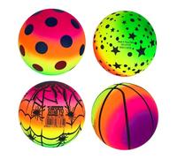 Palla arcobaleno per bambini - morbida rotonda, in PVC resistente, vivace e variabile, strumento di addestramento, componente per il gioco del cortile per l'asilo, bambini